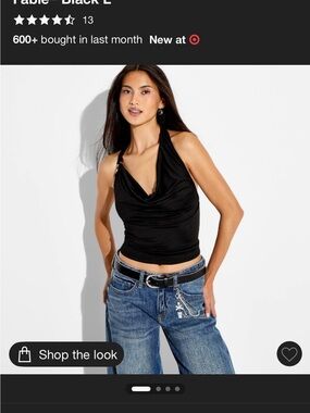 wild fable Black Halter Cowl Neck Camisole